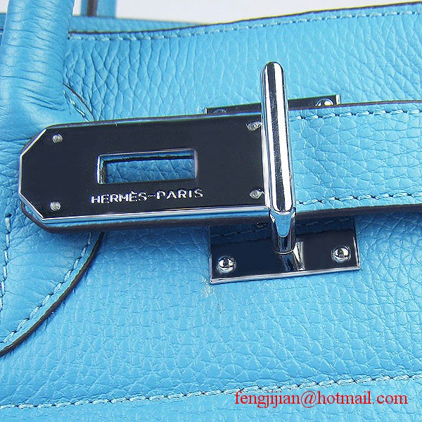 Hermes Birkin 42cm Togo Leather Bag 6109 Light Blue silver padlock Hermes Birkin 42cm Togo Leather Bag 6109 Light Blue silver padlock